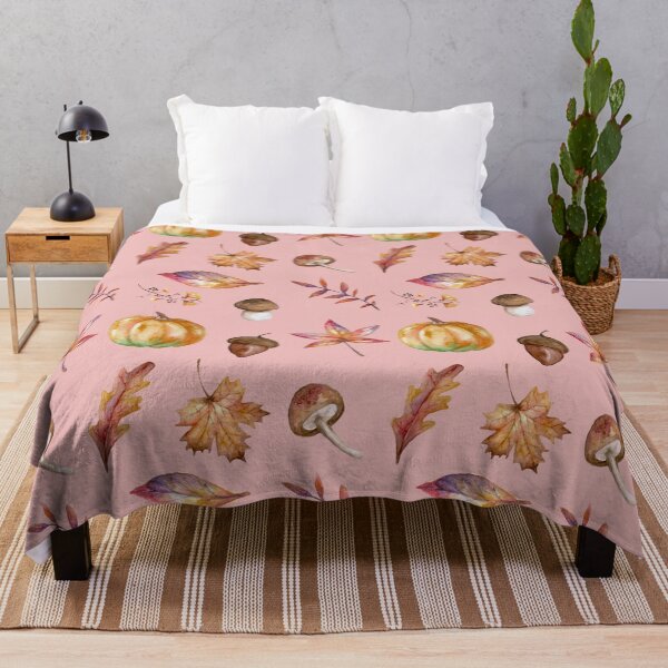 Item preview, Fall Autumn Colours Pumpkin lover Flower Leaves Mushroom Aesthetic Pattern designed and sold by cation-studio.