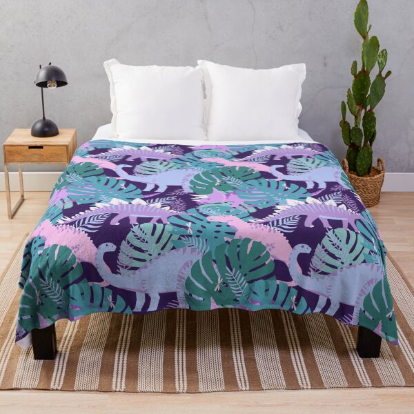 Item preview, Jungle Dinosaurs - Purple designed and sold by latheandquill.