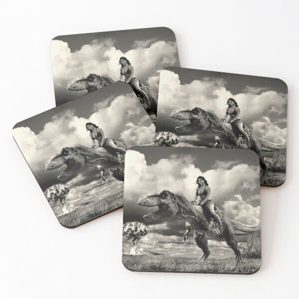 Item preview, Tyrannosaur Riding Warrior Gal of the Apocalypse  designed and sold by SilentlyRob668.