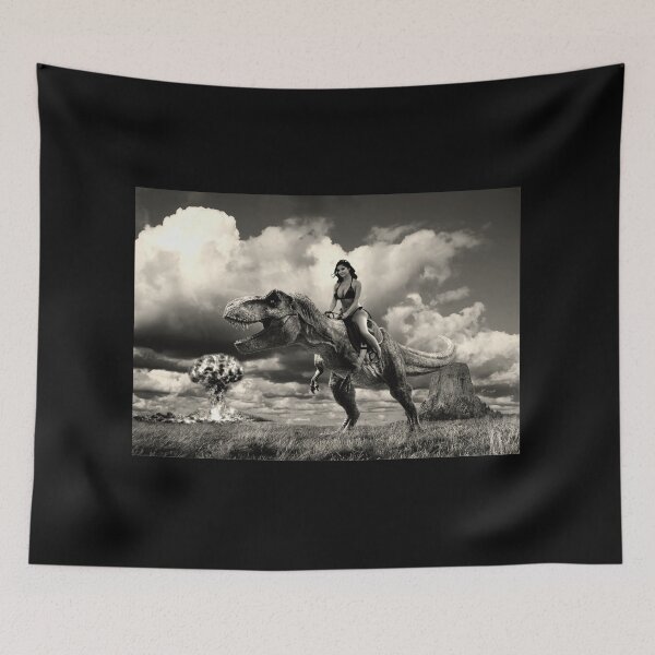 Item preview, Tyrannosaur Riding Warrior Gal of the Apocalypse  designed and sold by SilentlyRob668.