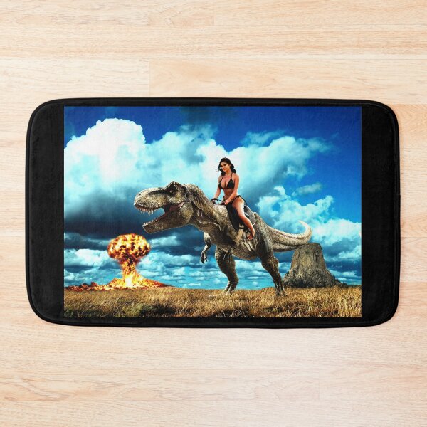 Item preview, B-Movie Colourised version of Tyrannosaur Riding Warrior Gal of the Apocalypse  designed and sold by SilentlyRob668.