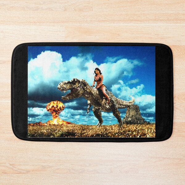 Item preview, 8 Bit version of Tyrannosaur Riding Warrior Gal of the Apocalypse  designed and sold by SilentlyRob668.