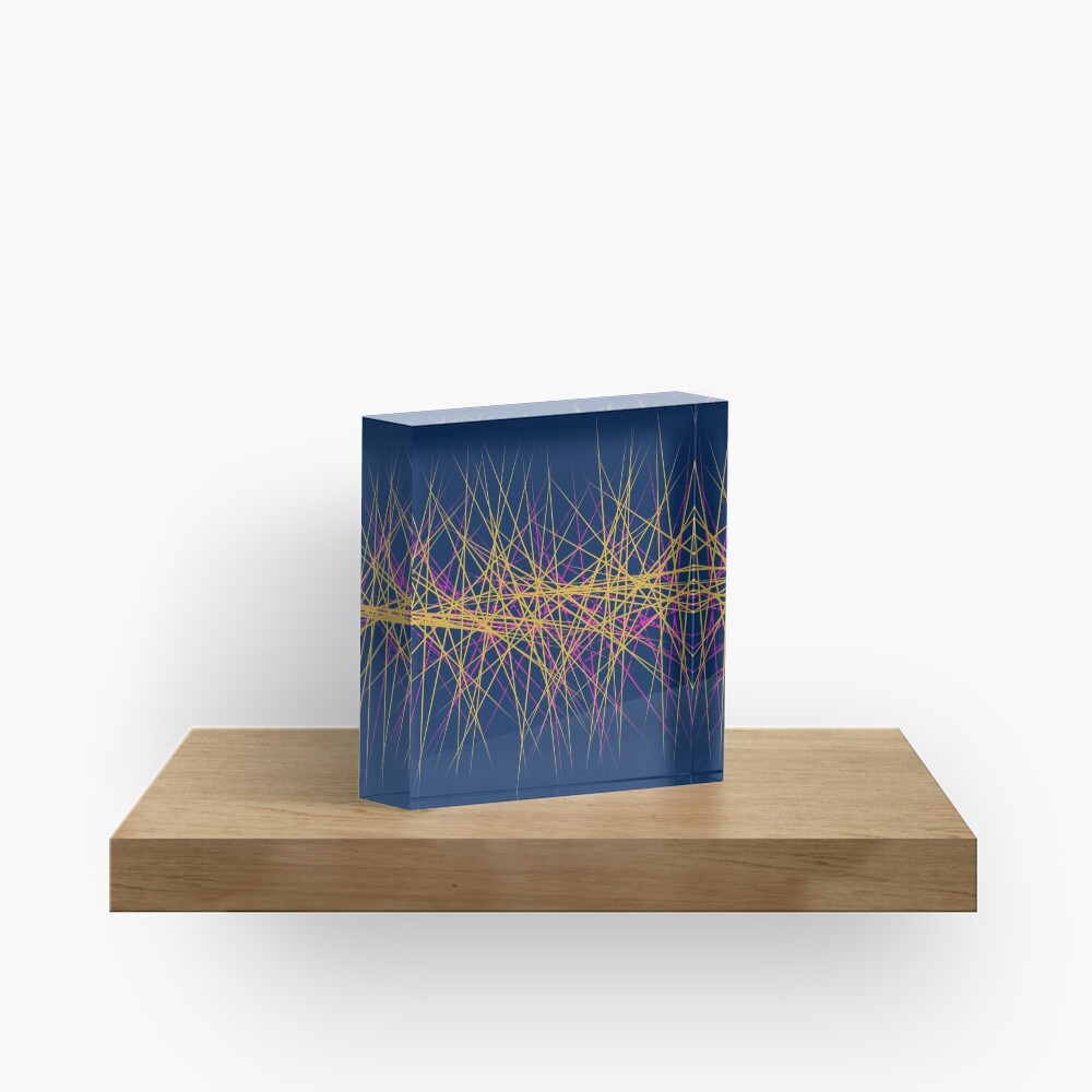 Spiny Golden Glow Magenta Acrylic Block