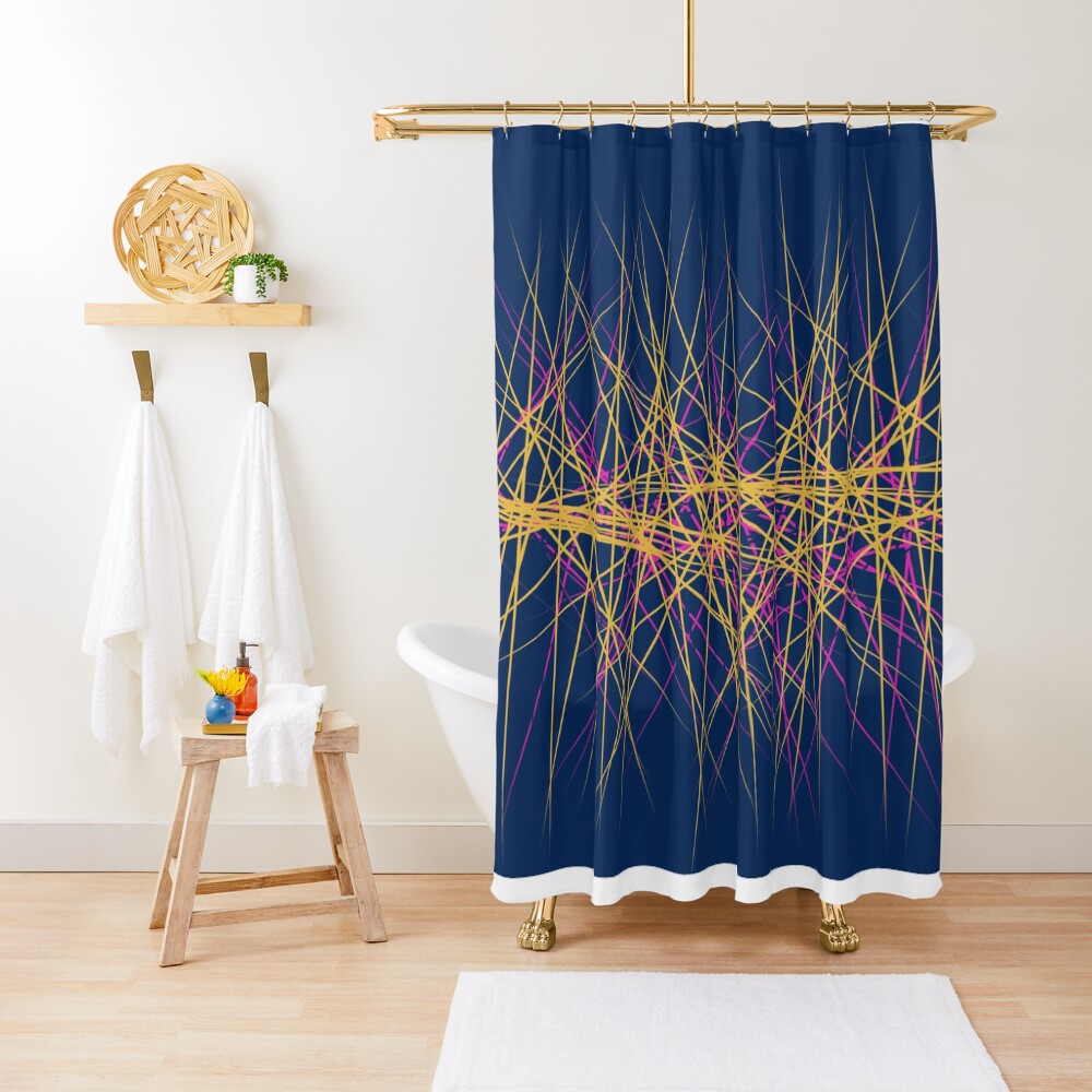 Spiny Golden Glow Magenta Shower Curtain