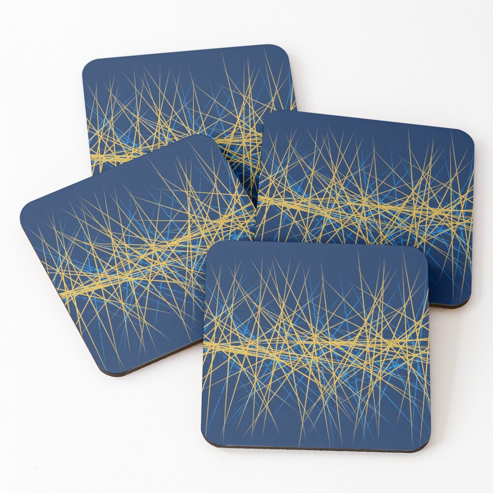 Spiny Golden Glow Blue Coasters (Set of 4)