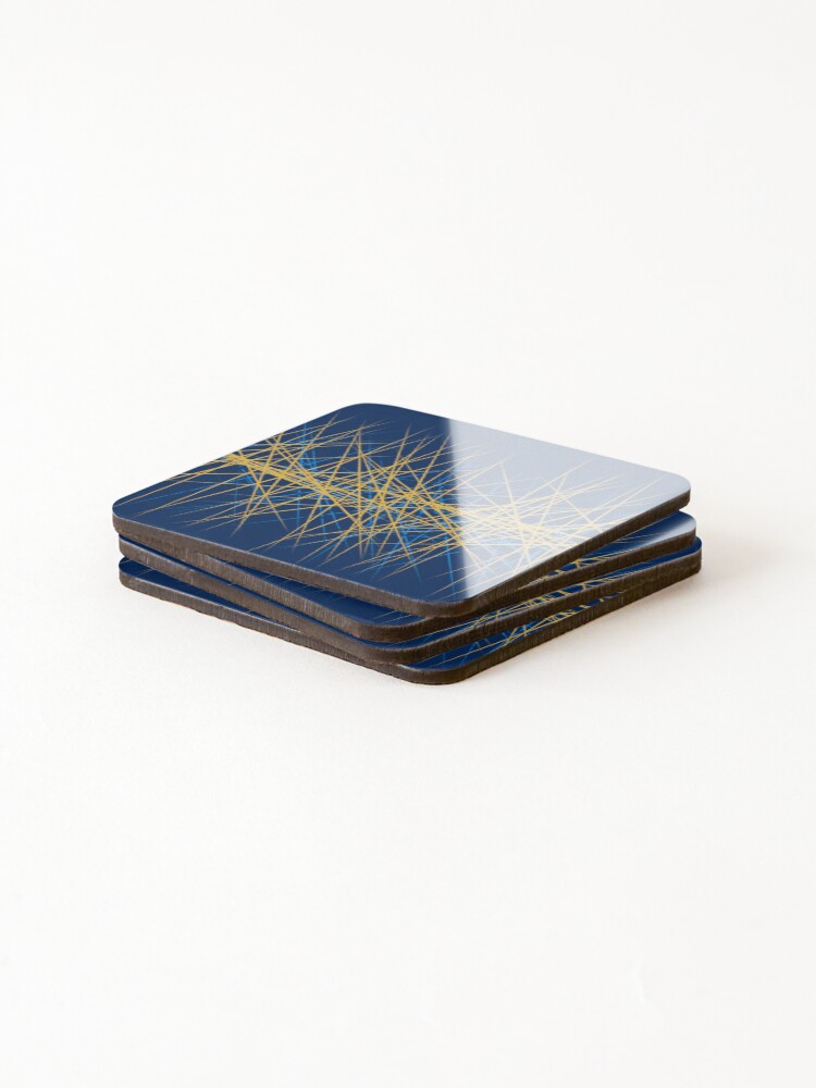 Alternate view of Spiny Golden Glow Blue Coasters (Set of 4)