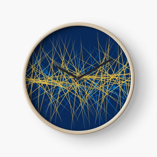Spiny Golden Glow Blue Clock