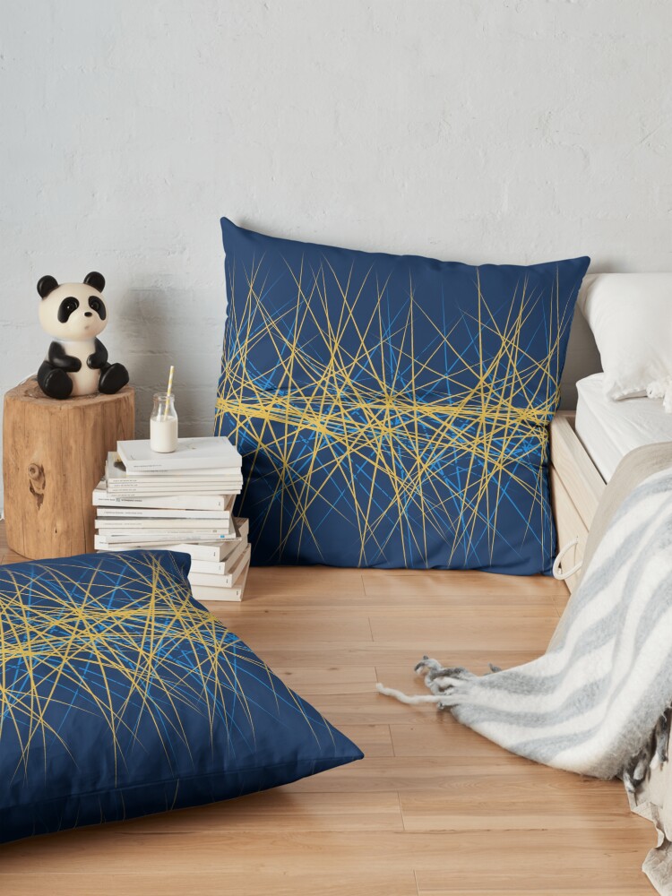 Alternate view of Spiny Golden Glow Blue Floor Pillow