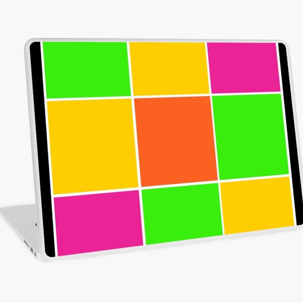 Sprouse inspired color blocks-checkered blocks-pop art Laptop Skin