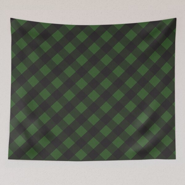 Item preview, Dark Green and Black Check Gingham Plaid designed and sold by SqueakyRicardo.