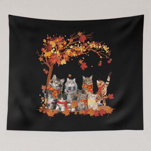Item preview, Cats Fall Autumn Leaf designed and sold by ClarkeLilly.