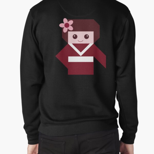 Japanese Kawaii Doll : Girl with Cherry Blossom Pullover Sweatshirt