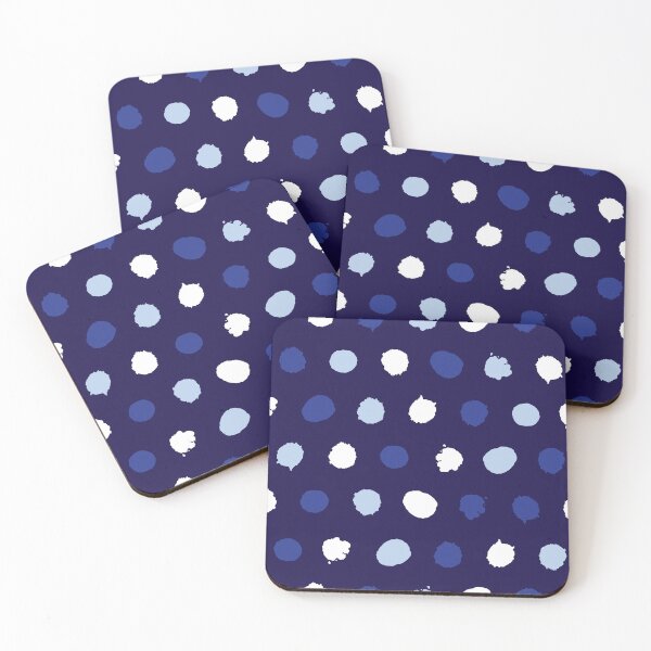 Item preview, Vector blue monochrome paint blob polka dot repeat pattern.  designed and sold by jamiesoondesign.