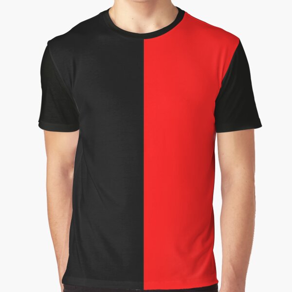Hald Red Half Black T Shirt For Sale By Teehowa Redbubble Half Graphic T Shirts Half Half Graphic T Shirts Color Block Graphic T Shirts