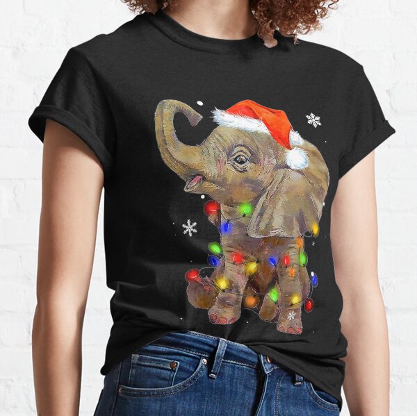 Nettes Elefanten-Weihnachtslicht Lustiges Elefantenliebhaber-Weihnachten Classic T-Shirt