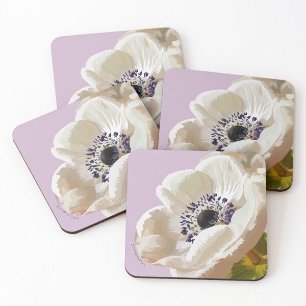 Item preview, creme anemone flower close up designed and sold by colorfullyso.