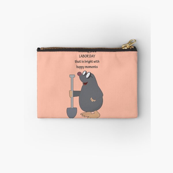 Item preview, Wishing you a Labor Day that is bright with happy moments - Happy Mole with his Shovel to dig a hole designed and sold by thewishdesigns.