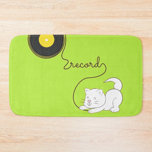 Item preview, Little Kitten Recording her Lime Music Wool Ball designed and sold by thewishdesigns.