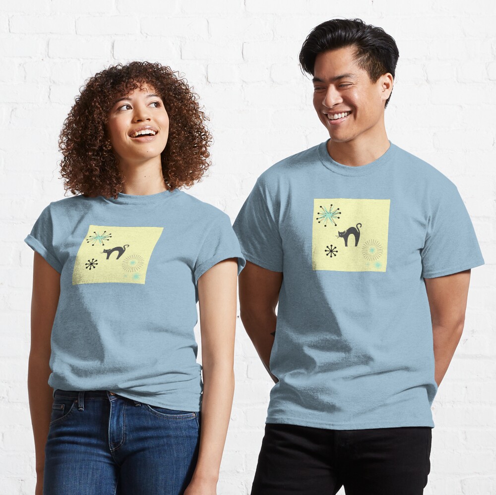 Black Cat & Jax-vintage cat-mid century cat Classic T-Shirt
