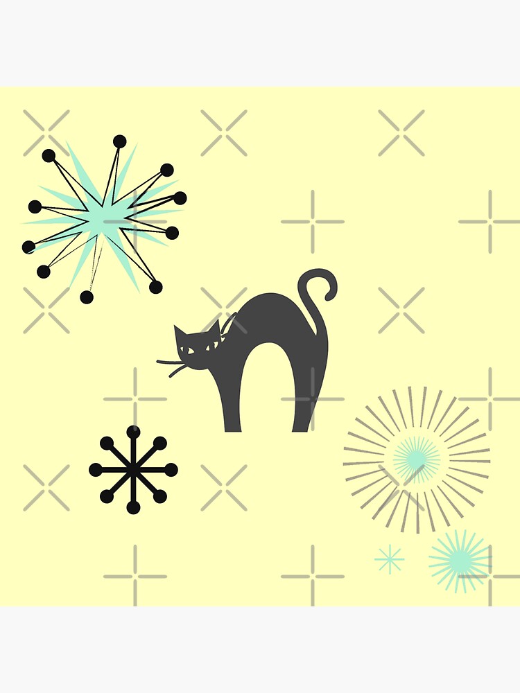 Black Cat & Jax-vintage cat-mid century cat by Matlgirl