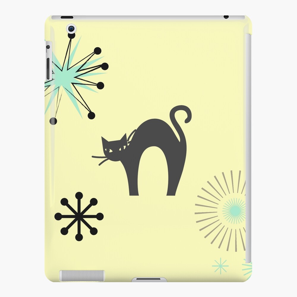 Black Cat & Jax-vintage cat-mid century cat iPad Case & Skin