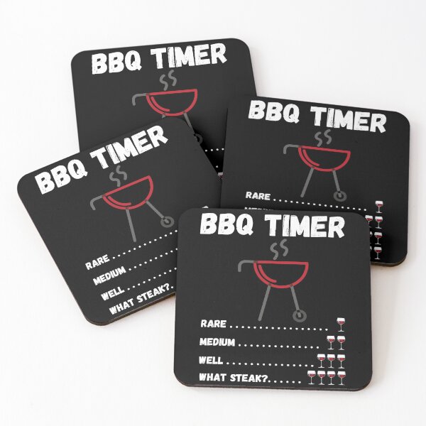 Item preview, BBQ Timer One Two Three Four Glasses Wine What Steak? - by Boo-da-chay designed and sold by Boo-da-chay.