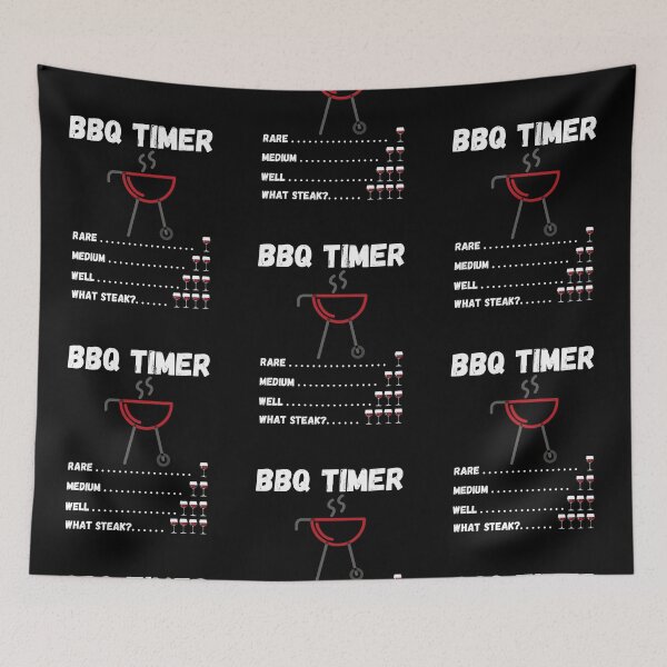 Item preview, BBQ Timer One Two Three Four Glasses Wine What Steak? - by Boo-da-chay designed and sold by Boo-da-chay.