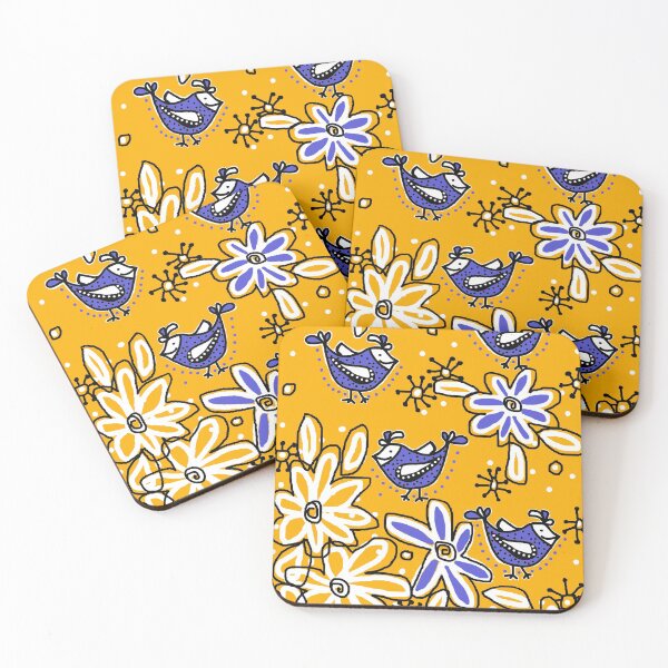 Item preview, Birds in Blue (Yellow) designed and sold by Simone Pook.