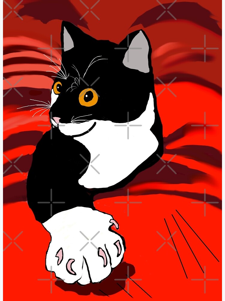 Cute Tuxedo Cat Did You Say Food Poster By Teanne Redbubble