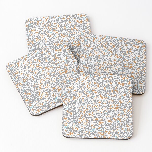 Item preview, Vector white and grey colourful terrazzo mosaic texture seamless background designed and sold by jamiesoondesign.
