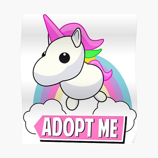 Adopt Me Unicorn Posters Redbubble - videos matching ride your pet for robux roblox adopt me
