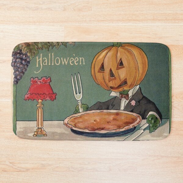 Item preview, Vintage Halloween illustration Jol Man Pumpkin Head Eating Pumpkin Pie designed and sold by DeeElle.