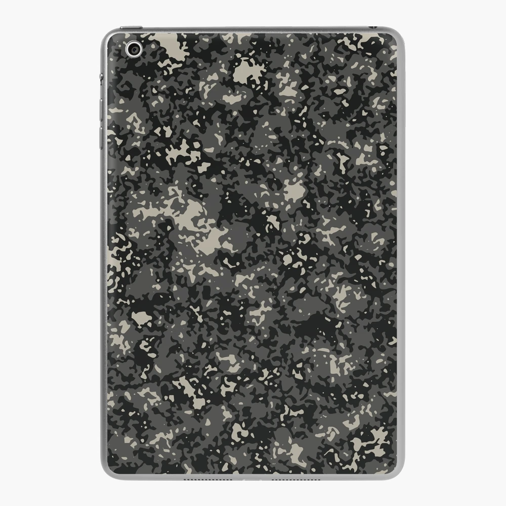 Gray Camouflage Digital Sponge Camo Patterns in Grey Shades and Black |  iPad Case & Skin