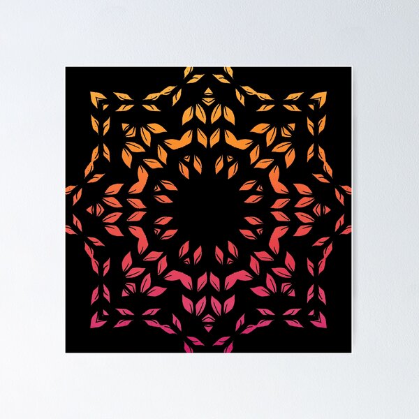 Item preview, Black Sunset Leaf Sketch Mandala designed and sold by Sarah Krafft.
