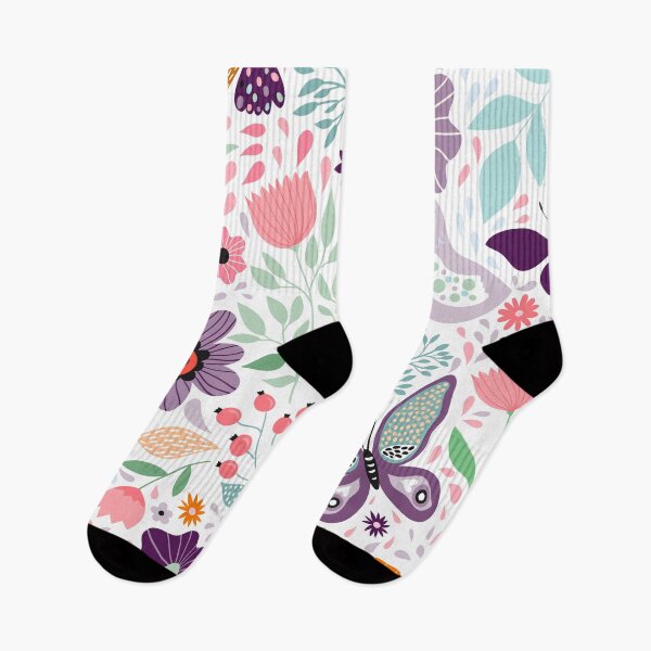 Item preview, Floral pattern with flowers, butteflies and birds designed and sold by lettostudio.