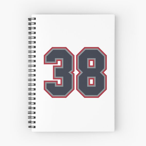 Item preview, 38 Navy Grey Red Sports Number Thirty-Eight designed and sold by HelloFromAja.