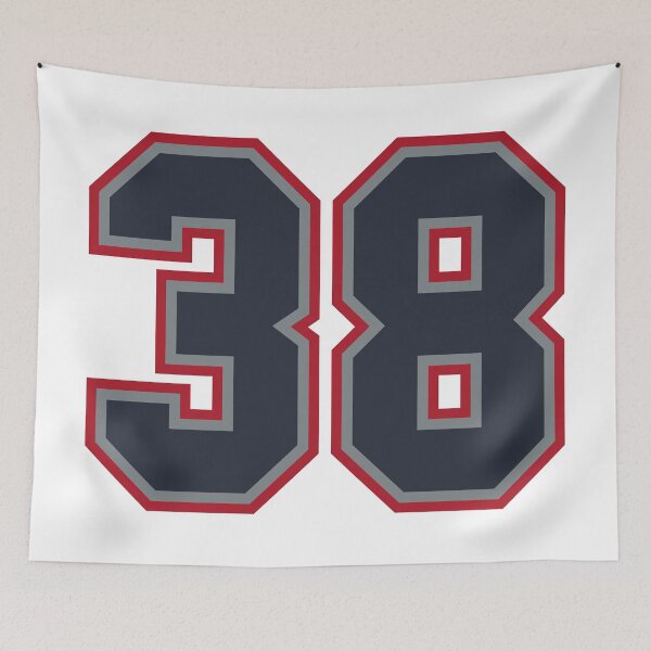 Item preview, 38 Navy Grey Red Sports Number Thirty-Eight designed and sold by HelloFromAja.
