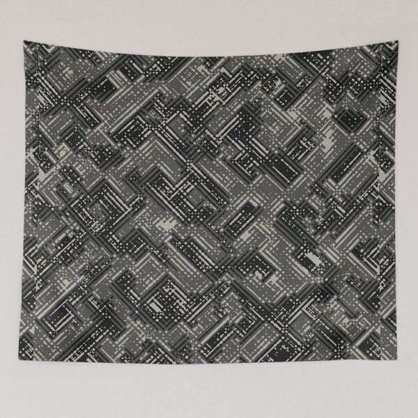 Item preview, Gray Camouflage Digital Lines Camo Patterns in Grey Shades and Black designed and sold by ShopieHome.