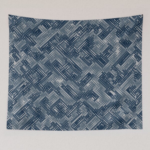 Item preview, Winter Camouflage Digital Lines Camo Patterns in Blue Shades designed and sold by ShopieHome.