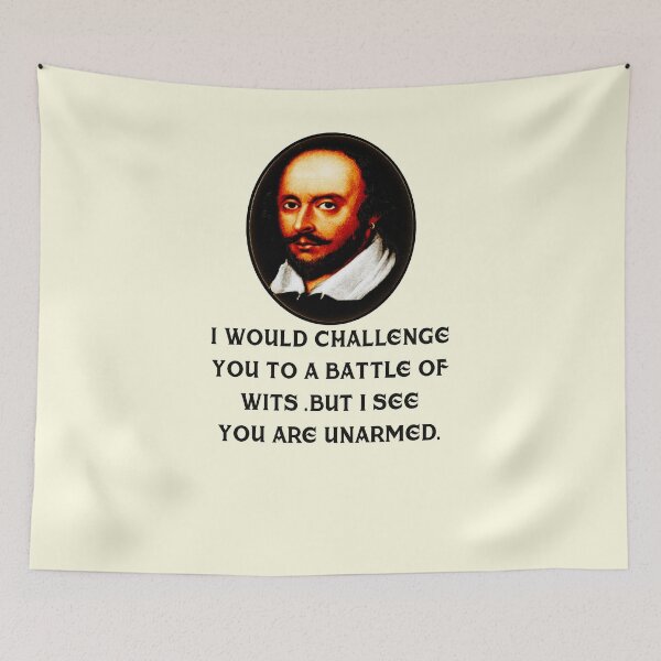 Item preview, William Shakespeare Battle Of Wits Plays Quotes Poems Sonnets Biography Fans designed and sold by TopTeeShop.