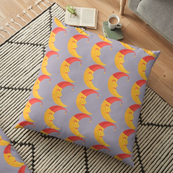 Happy moon sitcker Floor Pillow