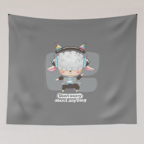 Item preview, Don't Worry About Anything - Cool Musical Sheep designed and sold by ZodesignArt.