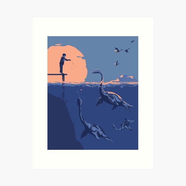 Frightening the ducks Art Print