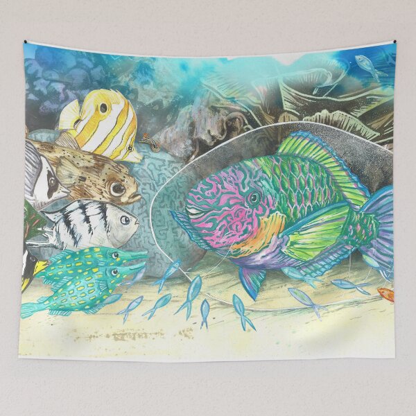 Item preview, Parrotfish Bubble designed and sold by Sadie James.
