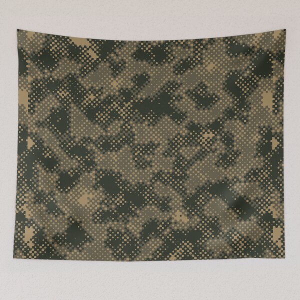 Item preview, Military Camouflage Digital Dots Patterns in Green, Beige and Black designed and sold by ShopieHome.