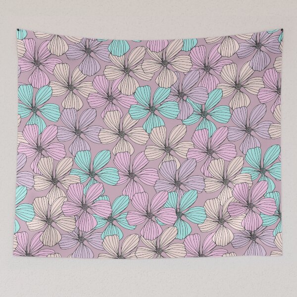 Item preview, Colorful Rainbow Bip Flower aesthetic Floral Pattern designed and sold by cation-studio.
