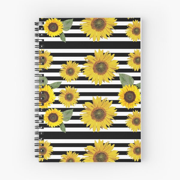 Item preview, sunflower floral pattern stripes merch, masks designed and sold by charmingthreads.