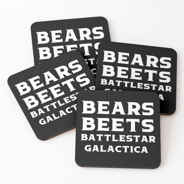 Bears Beets Battlestar Galactica Shirt - The Office Shirt - Jim Halpert - Dwight Schrute - Funny Dwight Schrute Office Shirt,The Office Swe Coasters (Set of 4)
