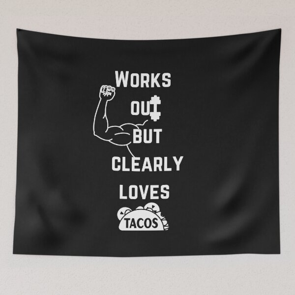 Item preview, Workouts but clearly loves tacos. Workout. Fitness. Food. Gym Tanks. designed and sold by since20.