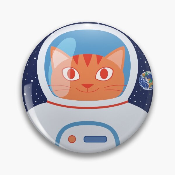 Item preview, Round illustration with cartoon cat in space suit  designed and sold by darionline.